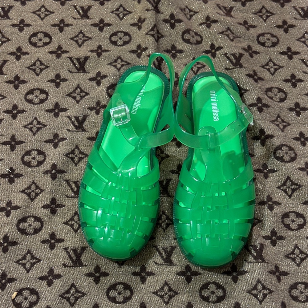 Mini Melissa Kids Vibrant Green Jelly Sandals size 4